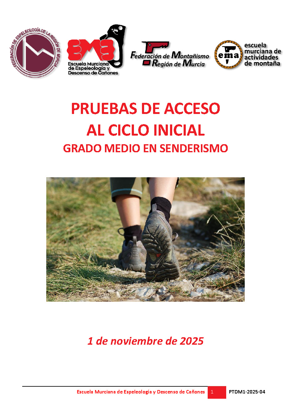 PTDM1 2025 04 Cartel Pruebas de Acceso Ciclo Inicial TD Senderismo