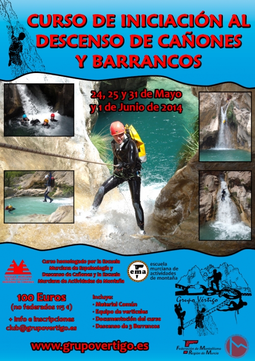 Cartel Curso de Iniciación al Descenso de Cañones y Barrancos